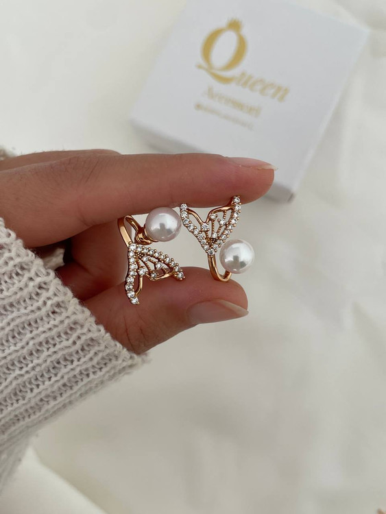 گوشواره ژوپینگ زنانه دموال و مروارید رنگ ثابت و ضدحساسیت