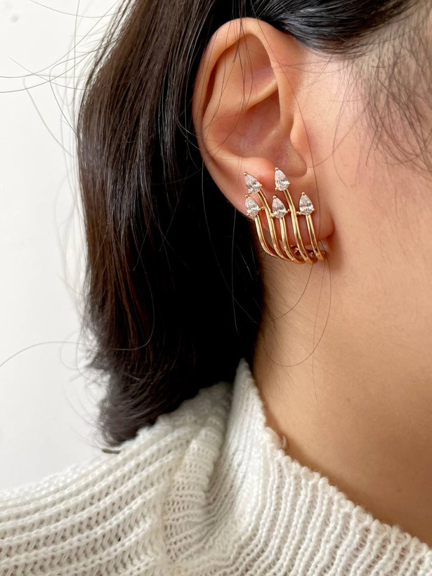 گوشواره ژوپینگ زنانه مدل شمشیری رنگ ثابت و ضدحساسیت