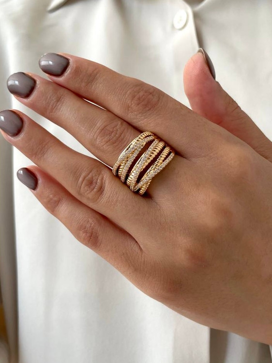 انگشتر ژوپینگ چند رج رنگ ثابت