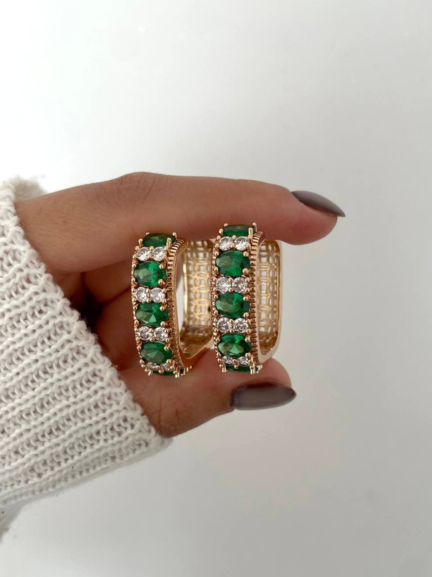 گوشواره زمردی ژوپینگ