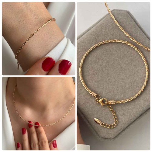 طوق گردنبند و دستبند طرح پیچ ژوپینگ