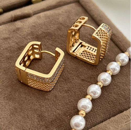 گوشواره مربعی ژوپینگ