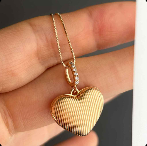 پلاک قلب بزرگ ژوپینگ آبکاری طلا۱۸عیار
