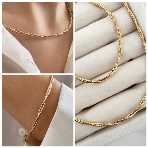 طوق گردنبند و دستبند طرح پیچ ژوپینگ